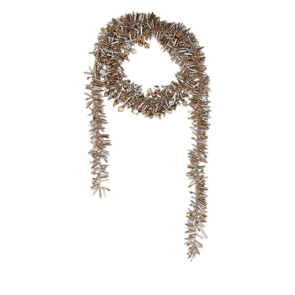 Dries Van Noten Women Decorated Brass Scarf Necklace